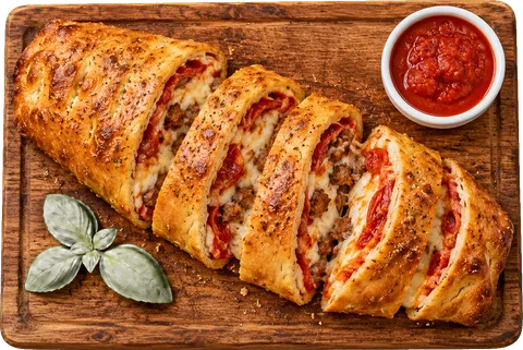 A sliced stromboli